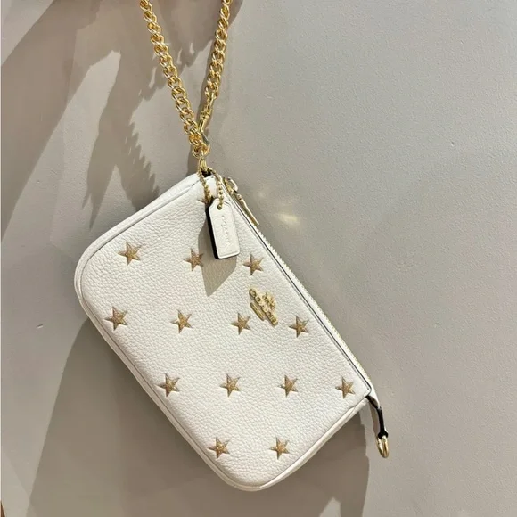 NWT！COACH NOLITA 19 WITH STAR PRINT (COACH CW409) GOLD/CHALK MULTI